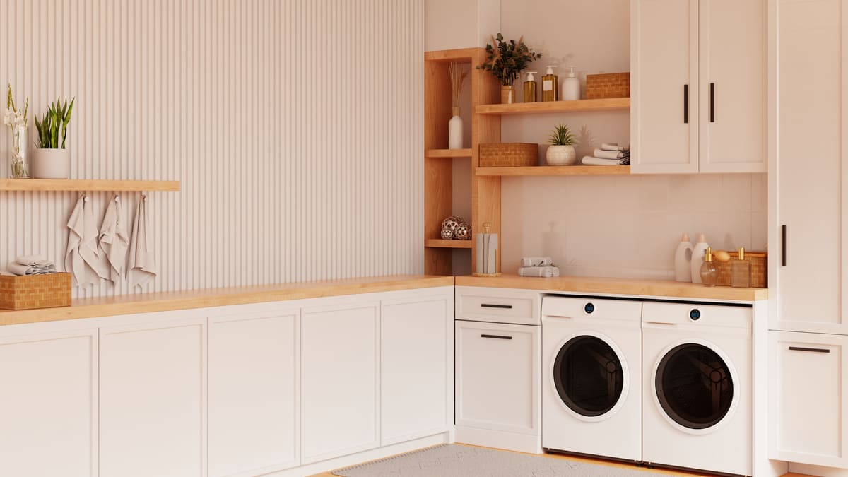 Wood Accent Laundry Room