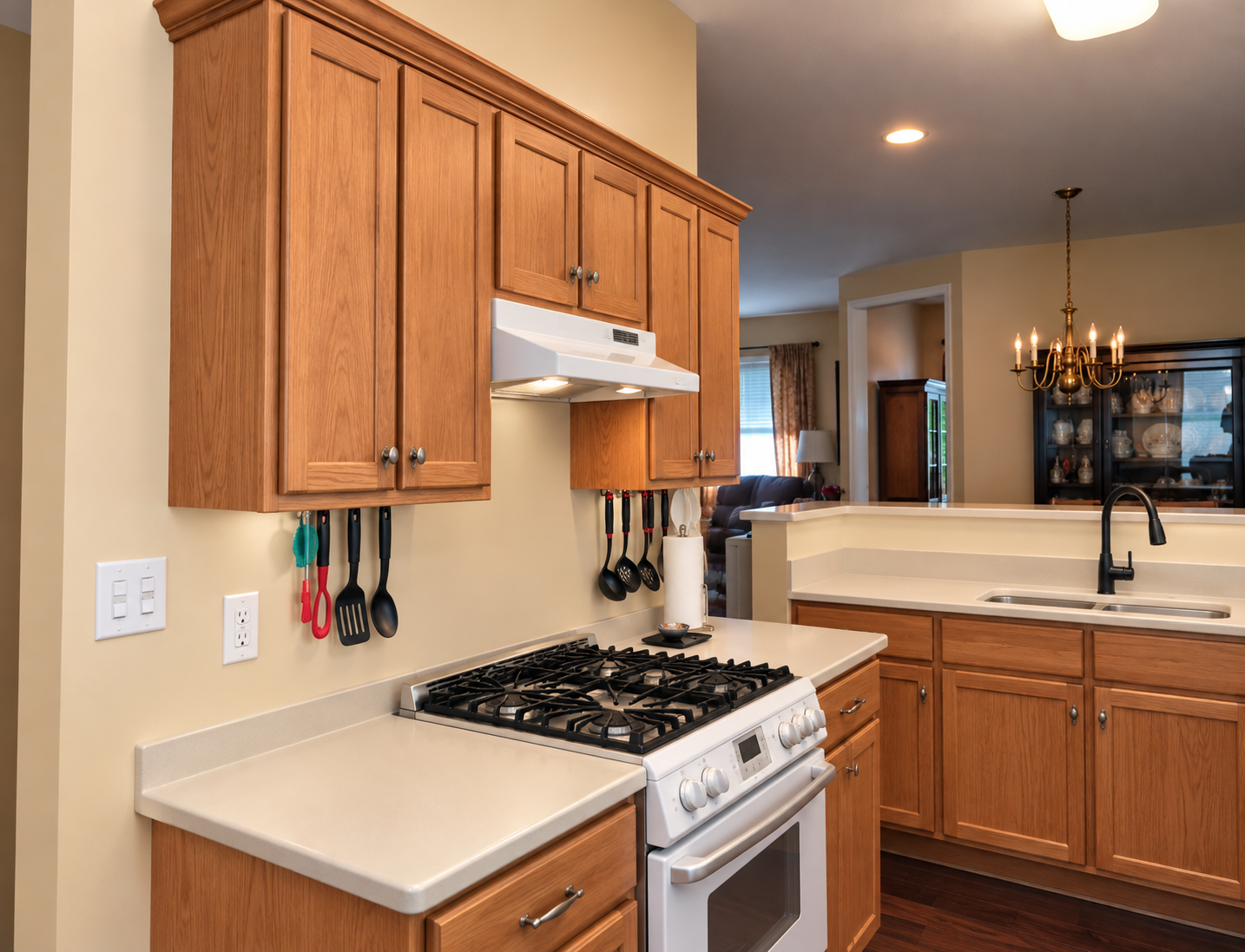 Kitchen range area — before